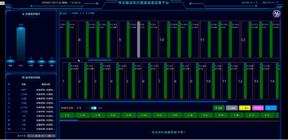 無線組網的托輥溫速度檢測裝置